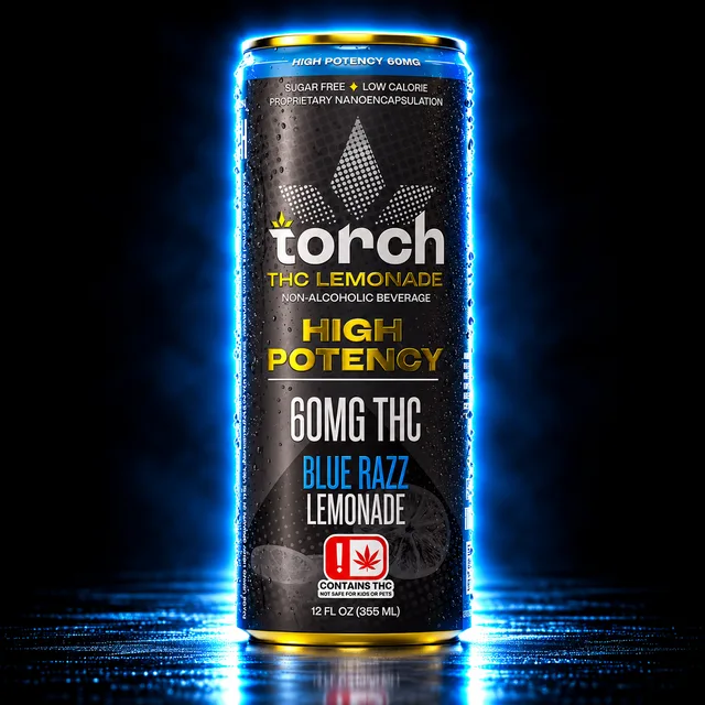 Torch THC Drink 60mg 12oz Blue Razz Lemonade