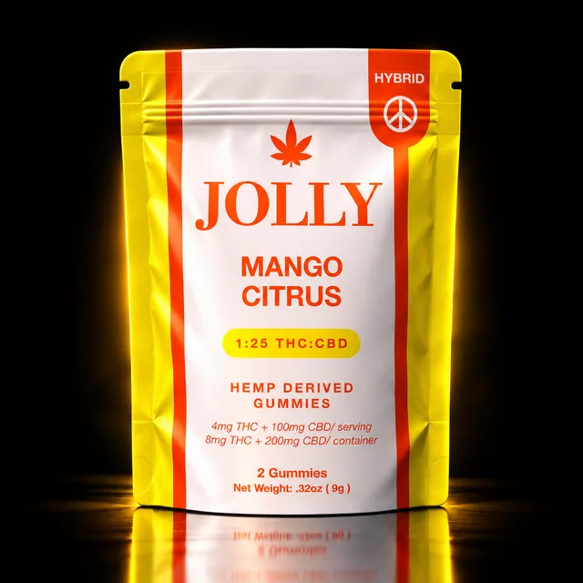 Jolly Mini THC Gummies 1:25 THC:CBD 4mg 2ct Mango Citrus (Hybrid)