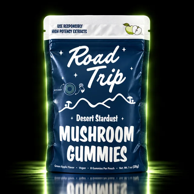Road Trip Desert Stardust Mushroom Gummies 8ct Green Apple