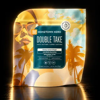 Hometown Hero Double Take Delta-9 Gummies 20mg 10ct Honey Lemon Ginger (Sativa)