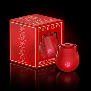 Pure Envy Petal Pleasure Rose Stimulator Red Rose