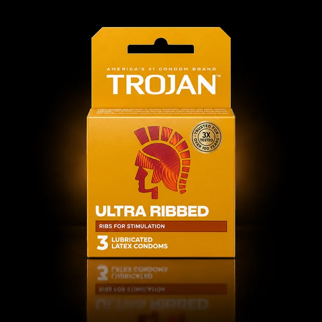 Trojan Ultra Ribbed Lubricated Pack 6 Count