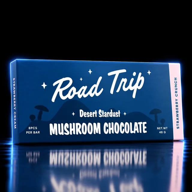 Road Trip Desert Stardust Mushroom Chocolate Bar 8pc Strawberry Crunch