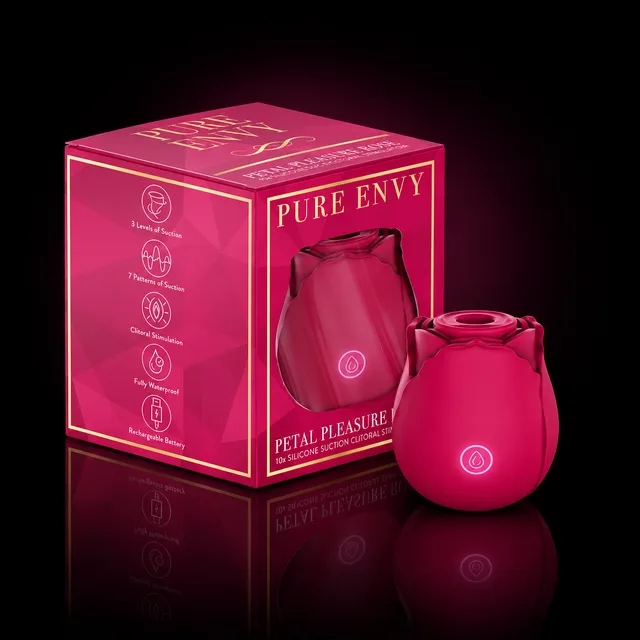 Pure Envy Petal Pleasure Rose Stimulator Desert Rose