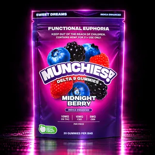 Munchies Functional Euphoria Delta-9 Gummies 20ct Midnight Berry (Indica)